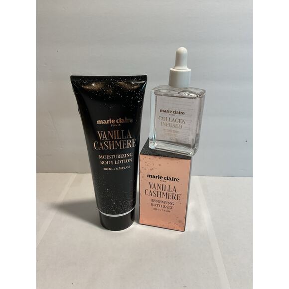 Marie Clare NWOT Vanilla Cashmere Bath Set - 3 Pc - Picture 1 of 4